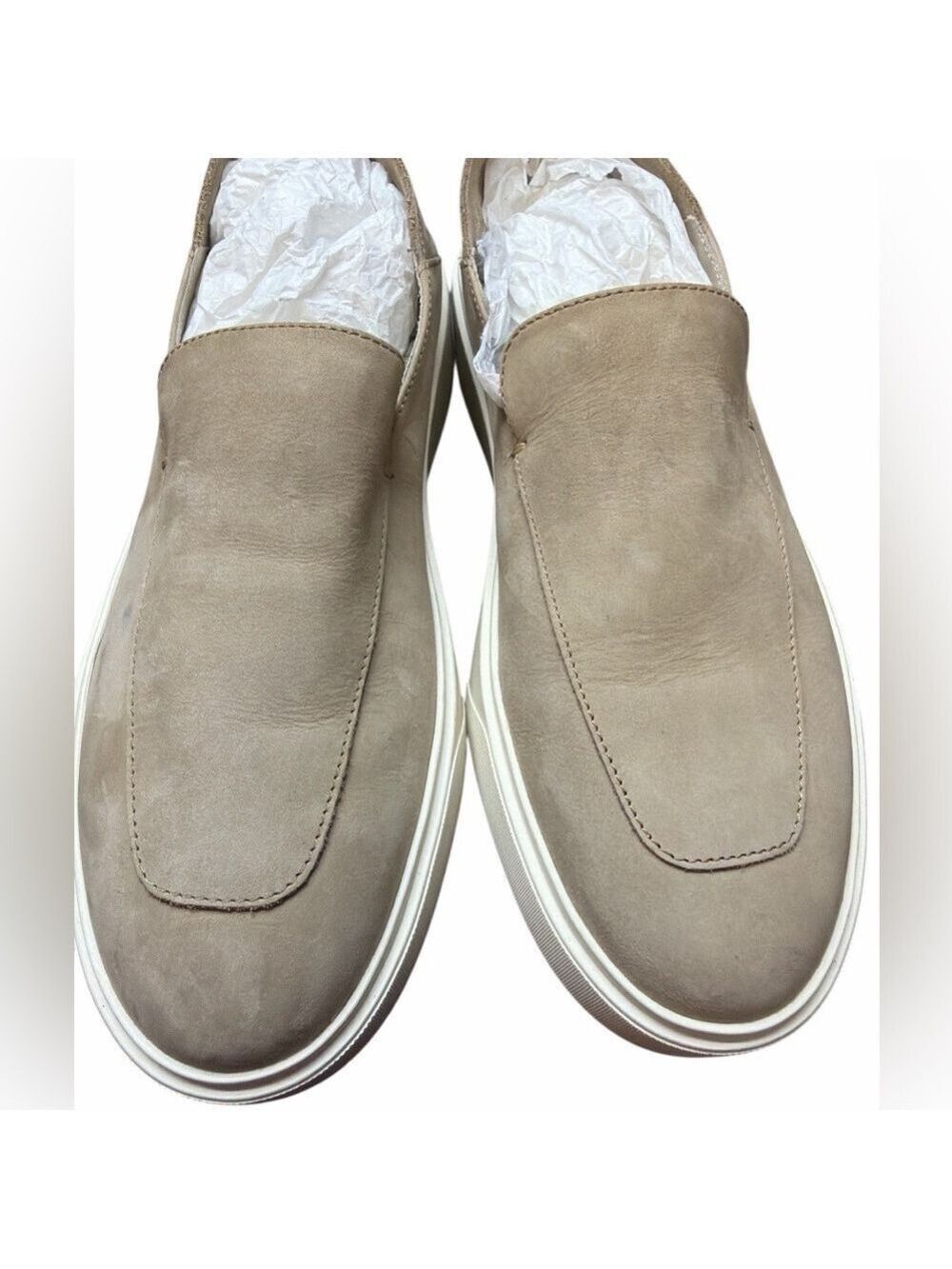 Reiss Men's Beige Nubuck Leather Slip-On Loafers Size 9 Casual Shoes NWOT - Picture 4 of 11